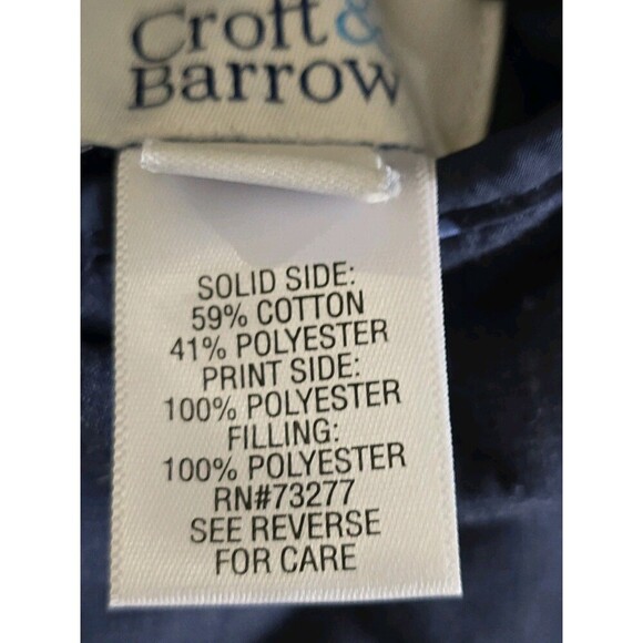 Croft & Barrow Reversible Quilted Jacket Petite XL Navy Floral Lightweight - Picture 5 of 7